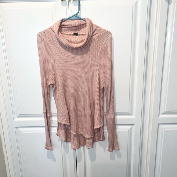 Free People We The Free Drippy Thermal Kristina Thermal Pink Small Boho Chic - Picture 2 of 6